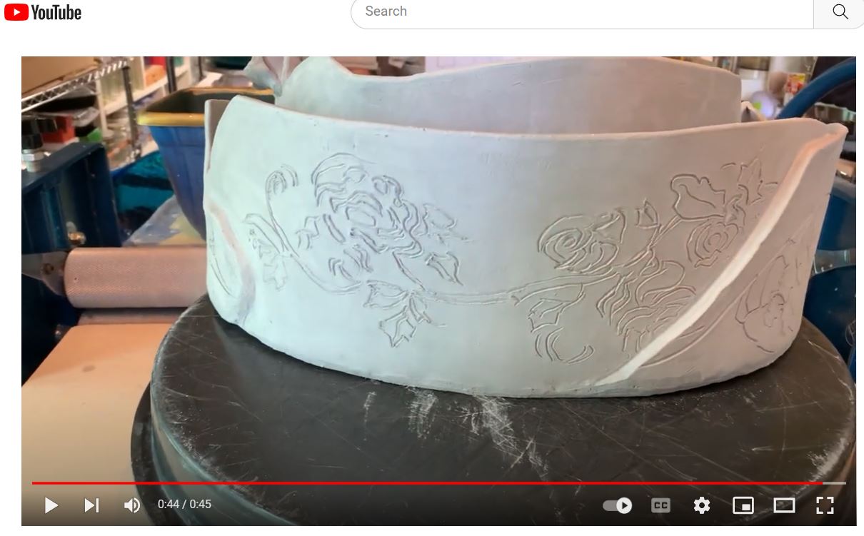 Load video: Crescent Moon Orchid Planter - Leather Hard - Before clean up